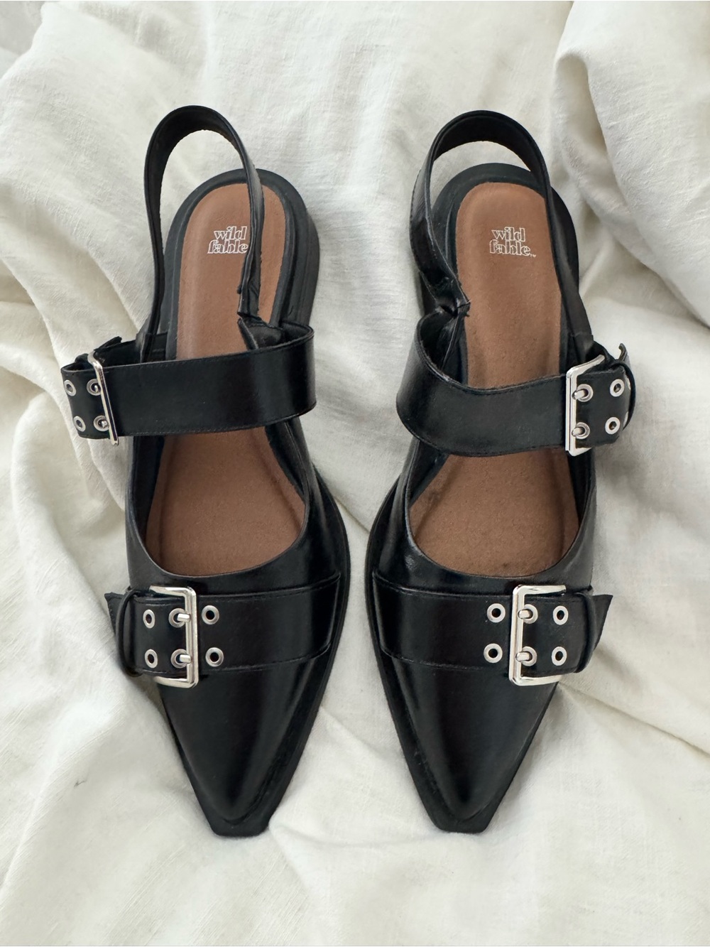 Black Women's Pointed Toe Slingback Flats - Wild Fable - Size 11 - never worn